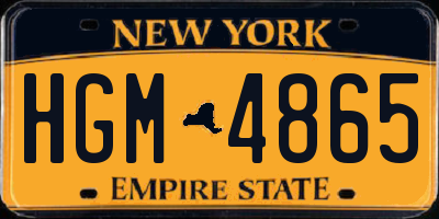 NY license plate HGM4865