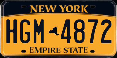 NY license plate HGM4872