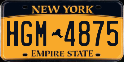 NY license plate HGM4875