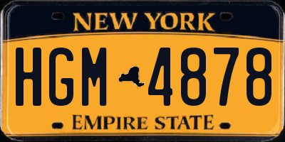 NY license plate HGM4878