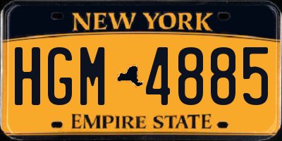 NY license plate HGM4885