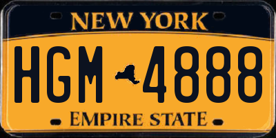 NY license plate HGM4888