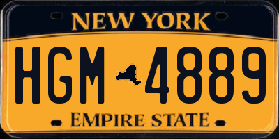 NY license plate HGM4889