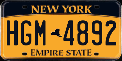 NY license plate HGM4892