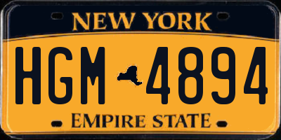 NY license plate HGM4894