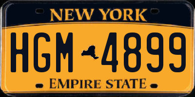 NY license plate HGM4899