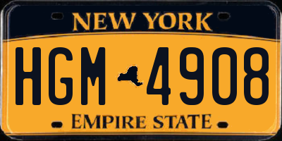 NY license plate HGM4908