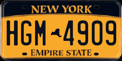 NY license plate HGM4909