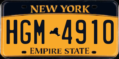 NY license plate HGM4910