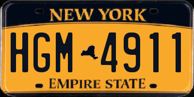 NY license plate HGM4911