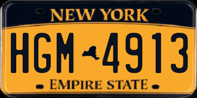 NY license plate HGM4913