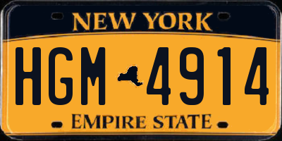 NY license plate HGM4914