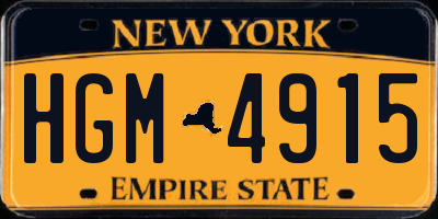 NY license plate HGM4915