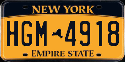 NY license plate HGM4918