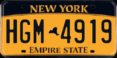 NY license plate HGM4919