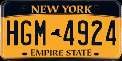 NY license plate HGM4924