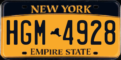 NY license plate HGM4928