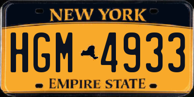 NY license plate HGM4933