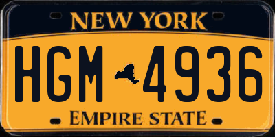 NY license plate HGM4936