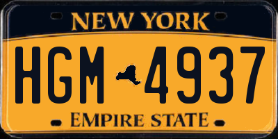 NY license plate HGM4937