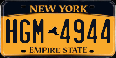 NY license plate HGM4944