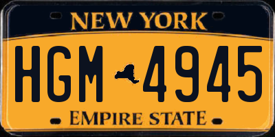 NY license plate HGM4945