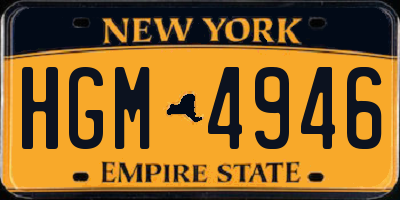 NY license plate HGM4946