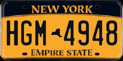 NY license plate HGM4948