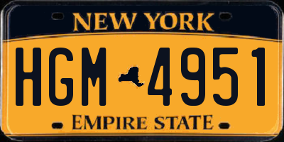 NY license plate HGM4951