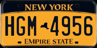 NY license plate HGM4956