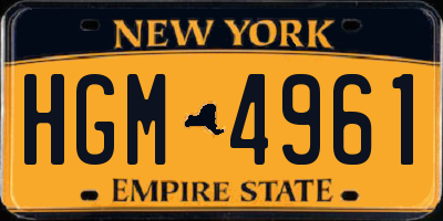 NY license plate HGM4961