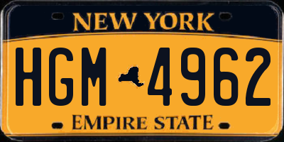 NY license plate HGM4962