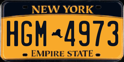 NY license plate HGM4973