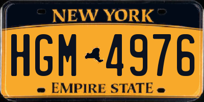 NY license plate HGM4976