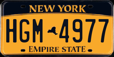 NY license plate HGM4977