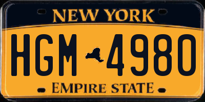 NY license plate HGM4980