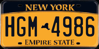 NY license plate HGM4986