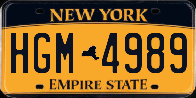 NY license plate HGM4989