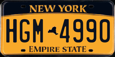 NY license plate HGM4990