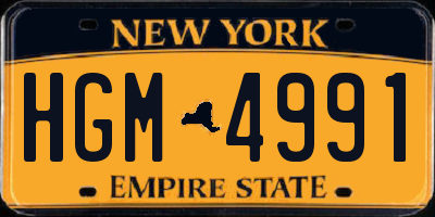 NY license plate HGM4991