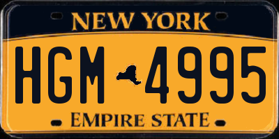 NY license plate HGM4995