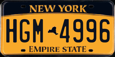 NY license plate HGM4996