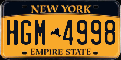 NY license plate HGM4998