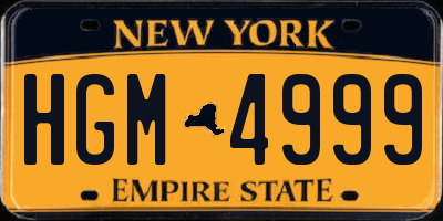 NY license plate HGM4999