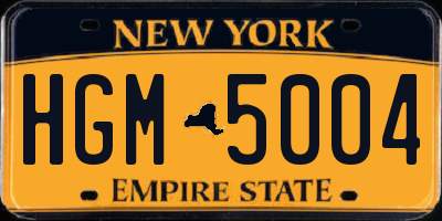 NY license plate HGM5004