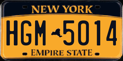 NY license plate HGM5014