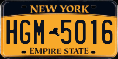 NY license plate HGM5016