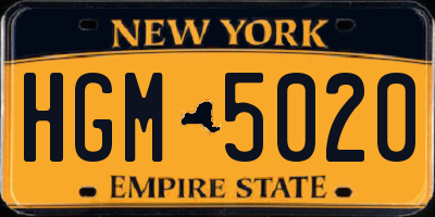 NY license plate HGM5020