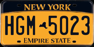 NY license plate HGM5023