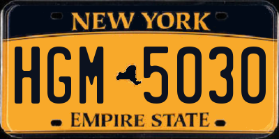 NY license plate HGM5030